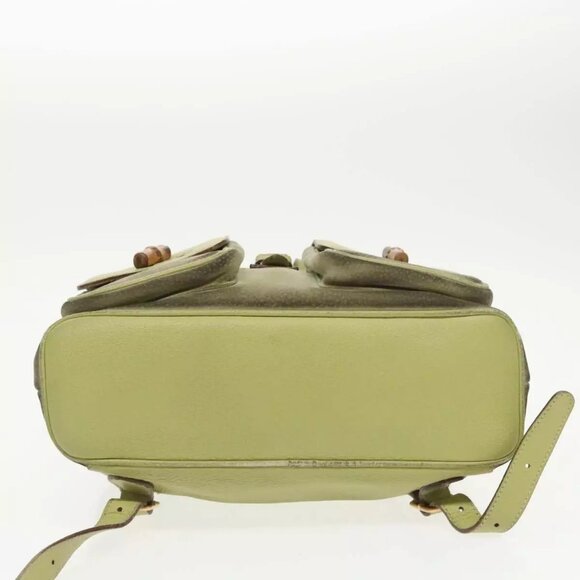 GUCCI Bamboo Backpack Suede Green Gold main image 5